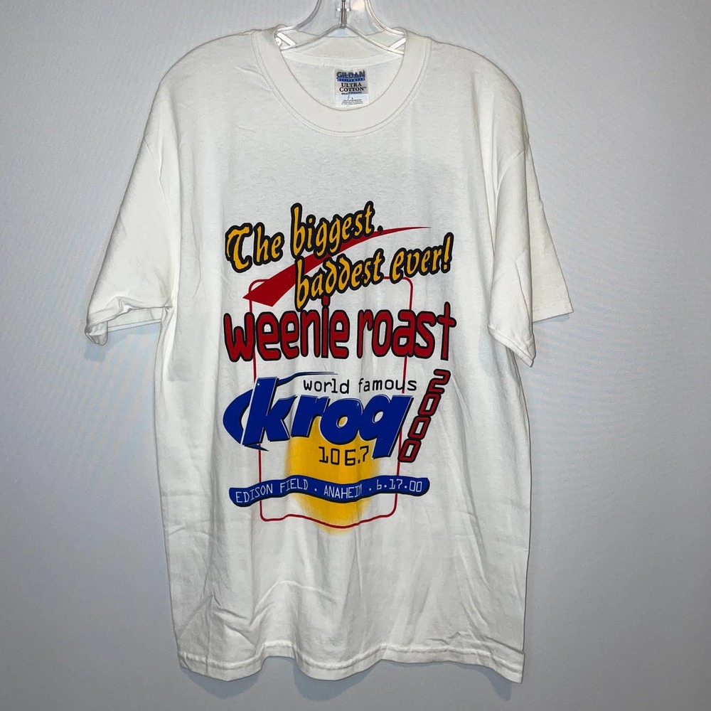 NWOT Vintage 2000 KROQ The Biggest Baddest Ever Weenie Roast T-Shirt XL